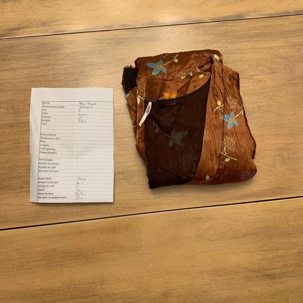 Free People Brown Floral Wrap Dress Size 4 Copper Blue Yellow